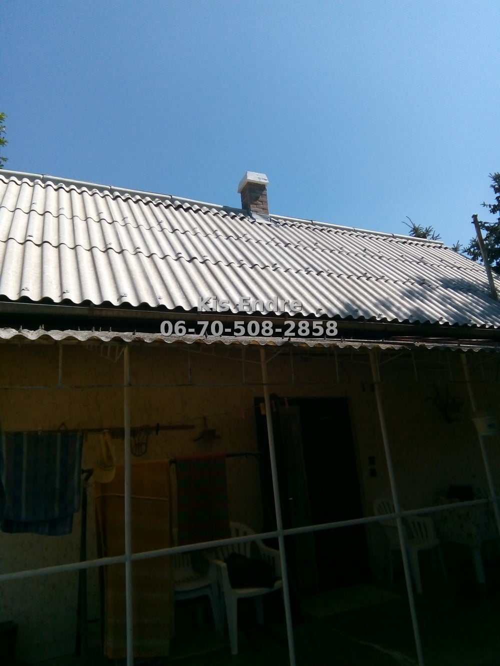 Hullámpala tető javítása, hullámpala tető felújítása, hullámpala tető festése 4 rétegben